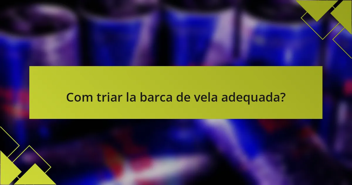 Com triar la barca de vela adequada?