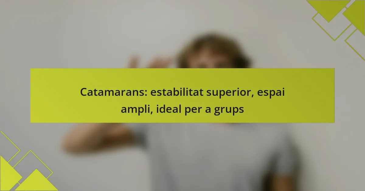 Catamarans: estabilitat superior, espai ampli, ideal per a grups