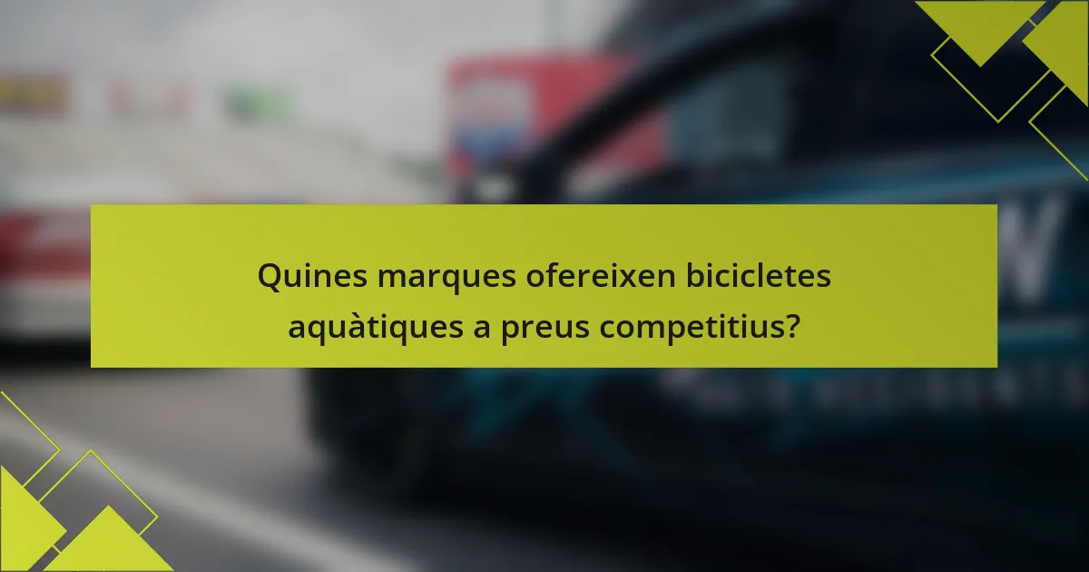 Quines marques ofereixen bicicletes aquàtiques a preus competitius?