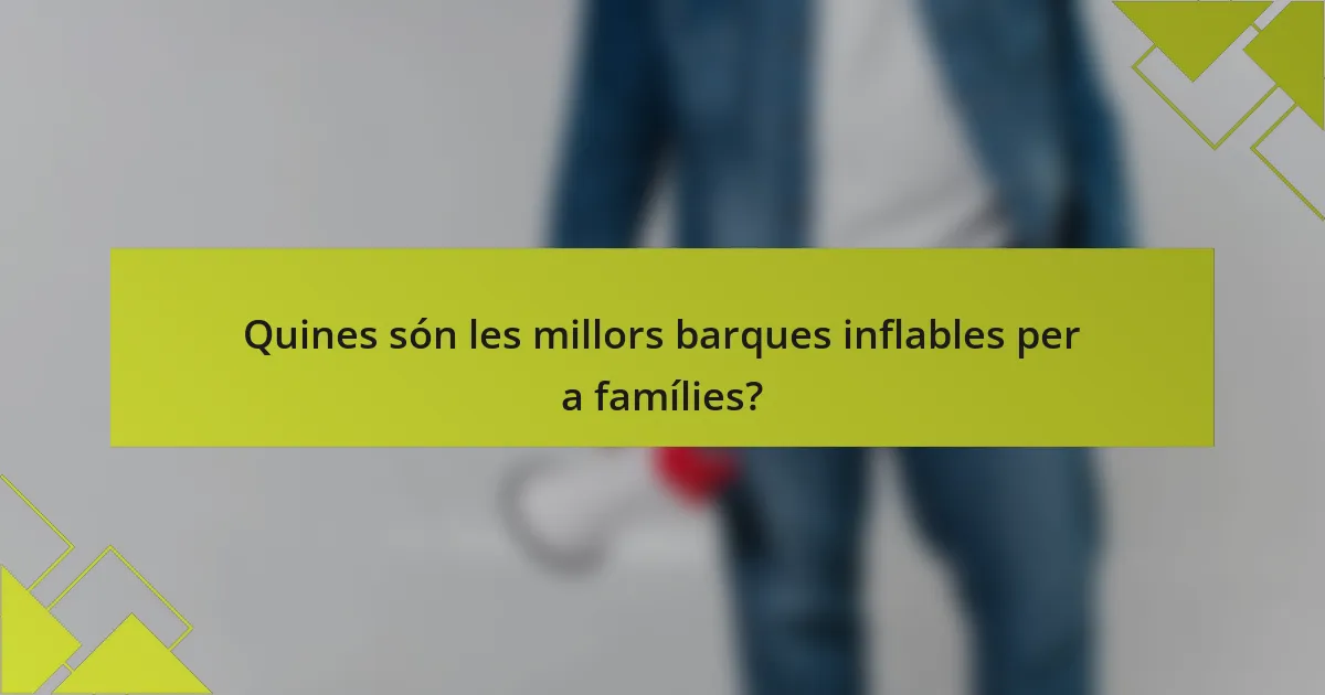 Quines són les millors barques inflables per a famílies?