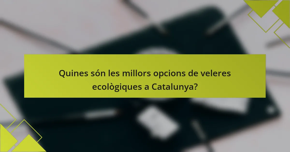 Quines són les millors opcions de veleres ecològiques a Catalunya?