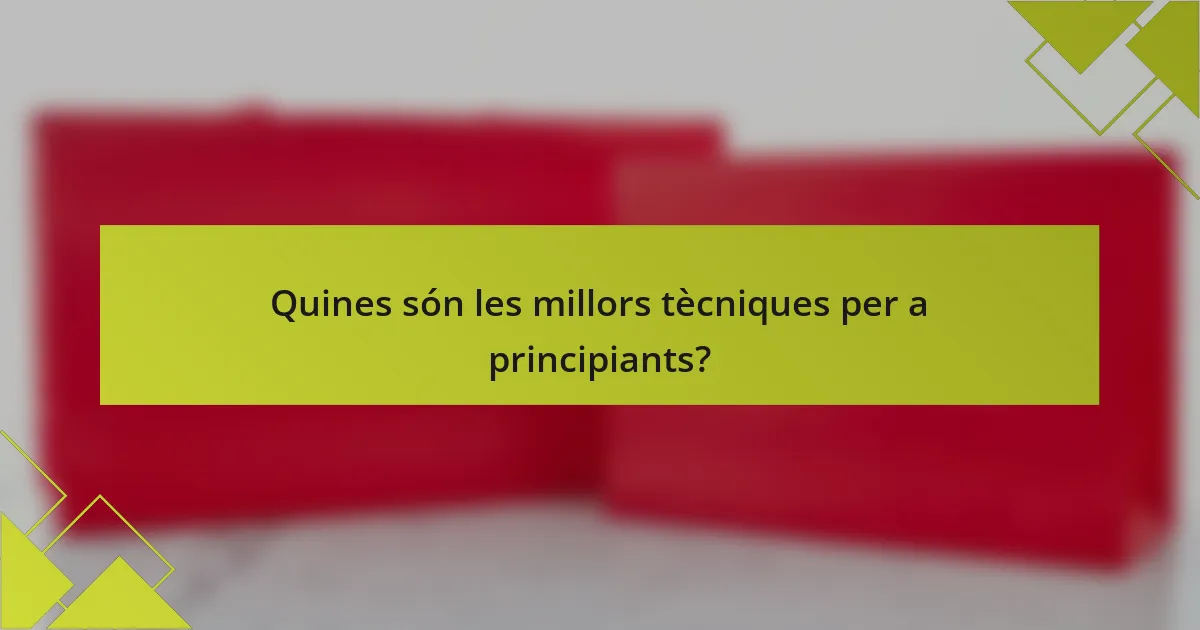 Quines són les millors tècniques per a principiants?