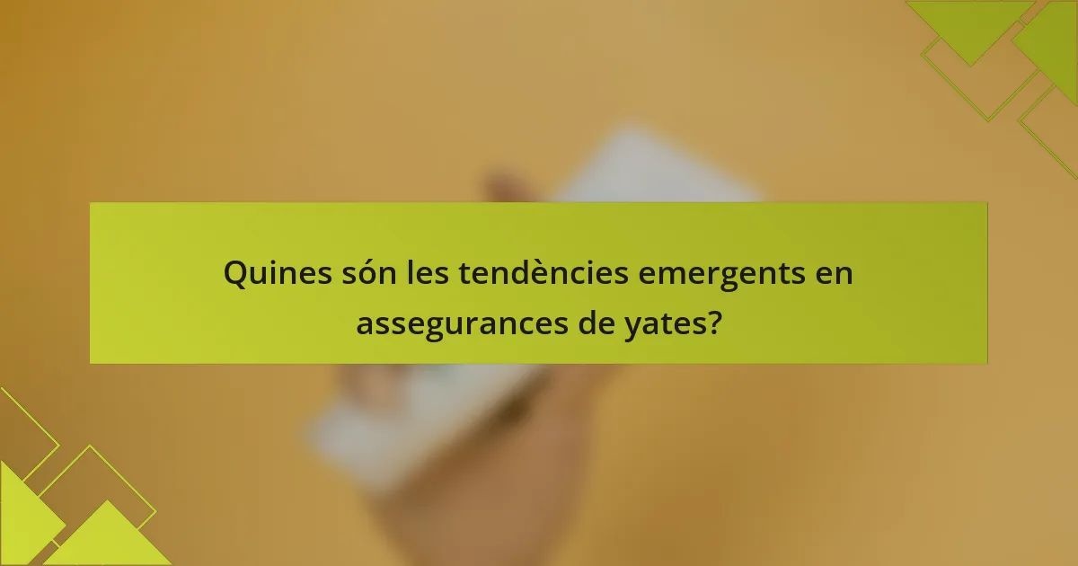 Quines són les tendències emergents en assegurances de yates?