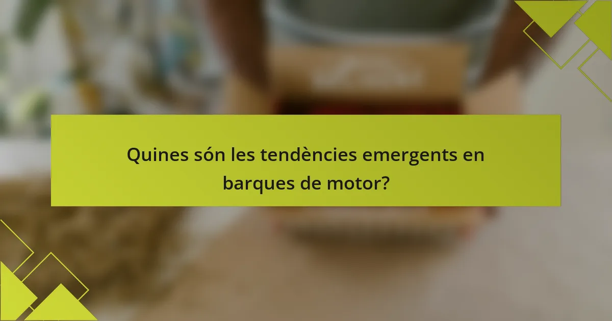 Quines són les tendències emergents en barques de motor?
