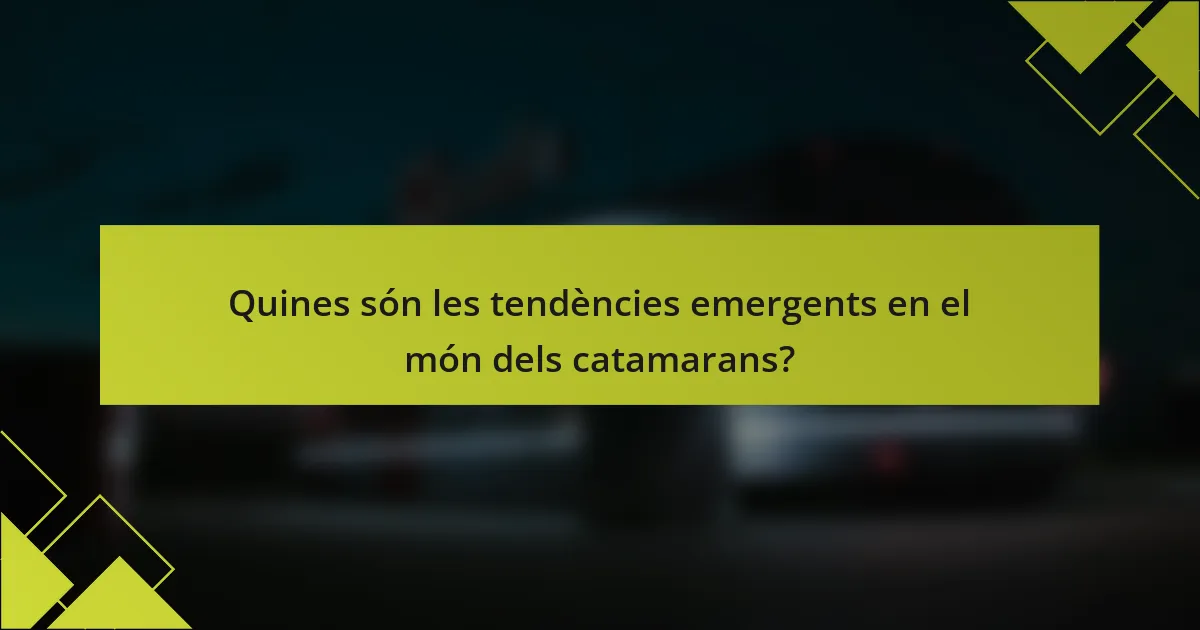 Quines són les tendències emergents en el món dels catamarans?