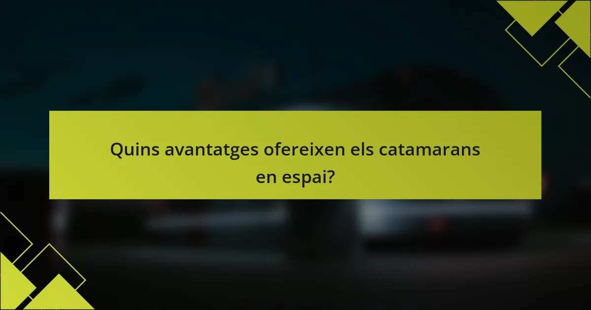Quins avantatges ofereixen els catamarans en espai?