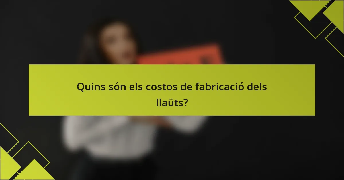 Quins són els costos de fabricació dels llaüts?