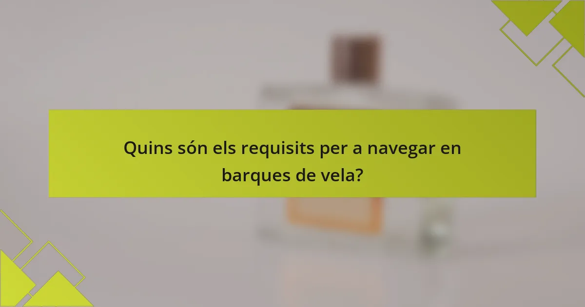 Quins són els requisits per a navegar en barques de vela?